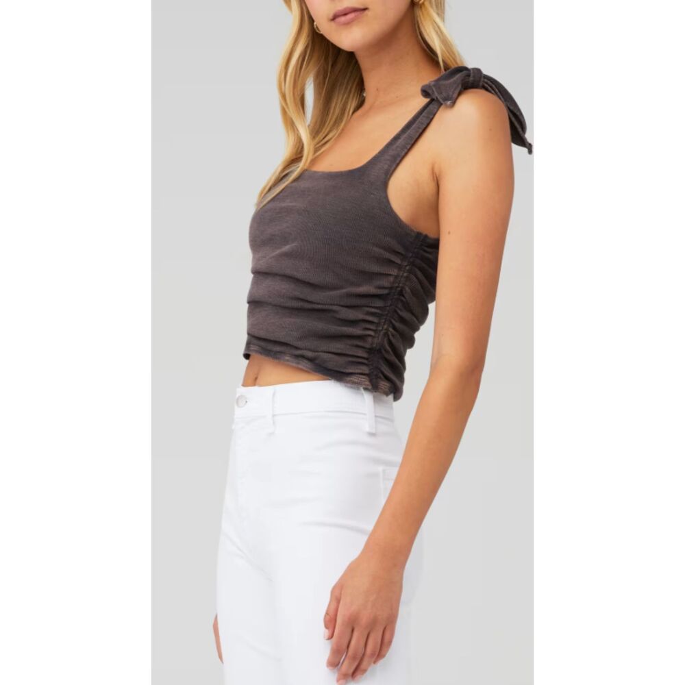 Free People Boulevard Tank Black Washed Gray Size Medium